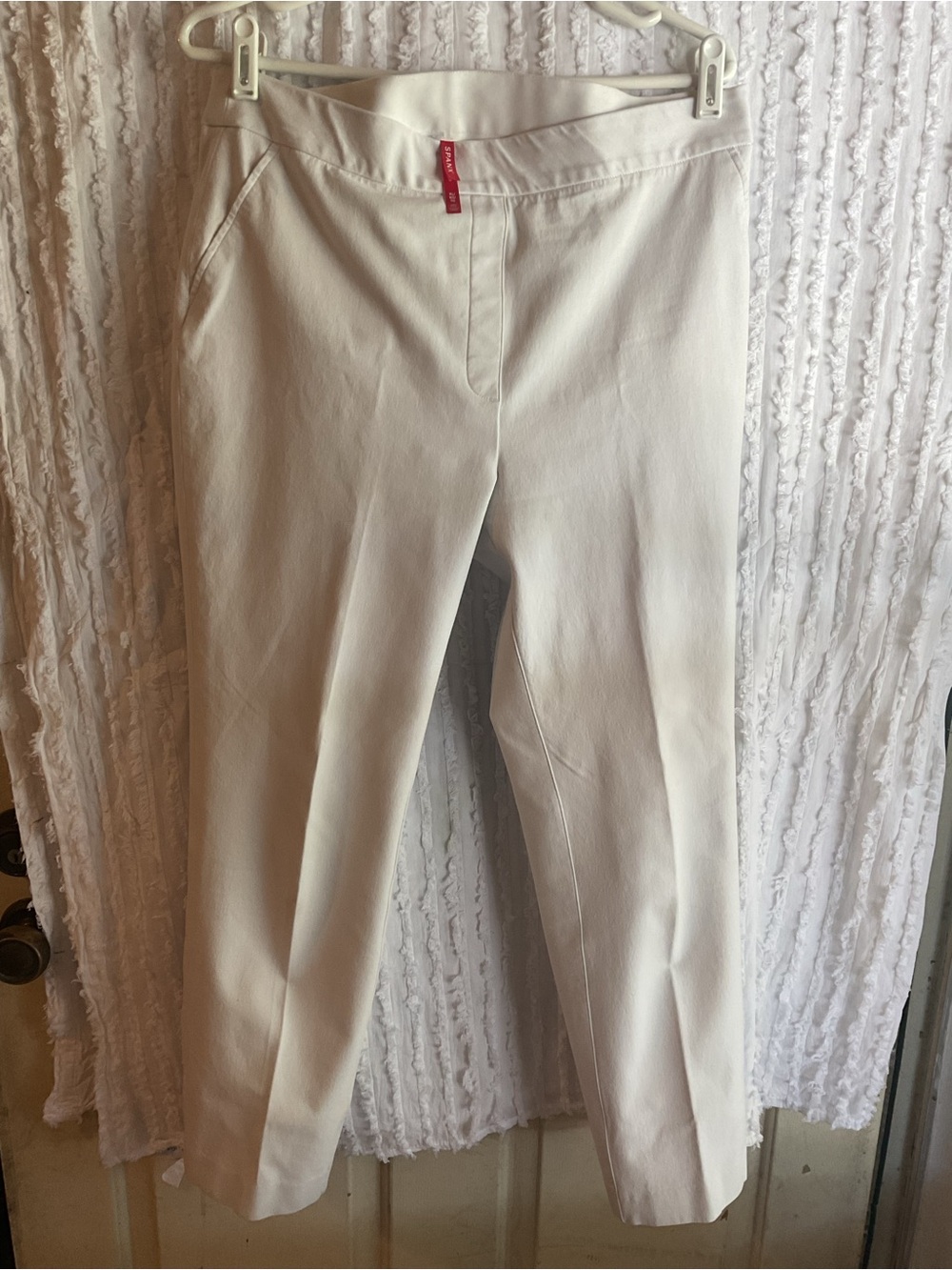 SPANX ON THE GO XL White Stretch Dress Pants 35”waist 27” long